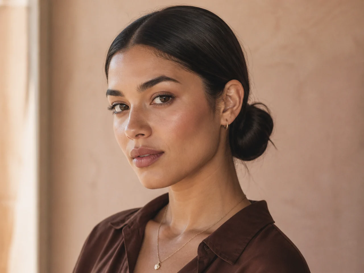 A low bun with a wrapped base