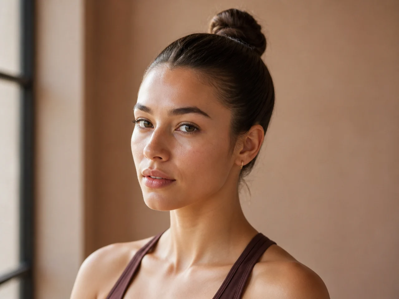 A tight twisted gym bun