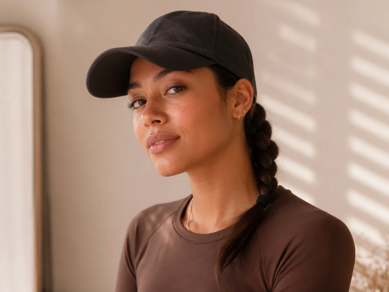 A braid worn under a cap