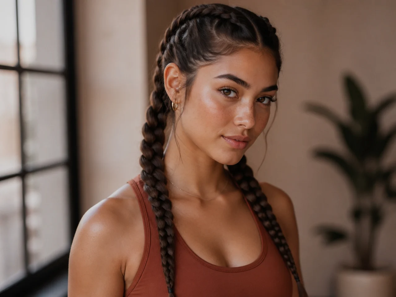 Two Dutch braids
