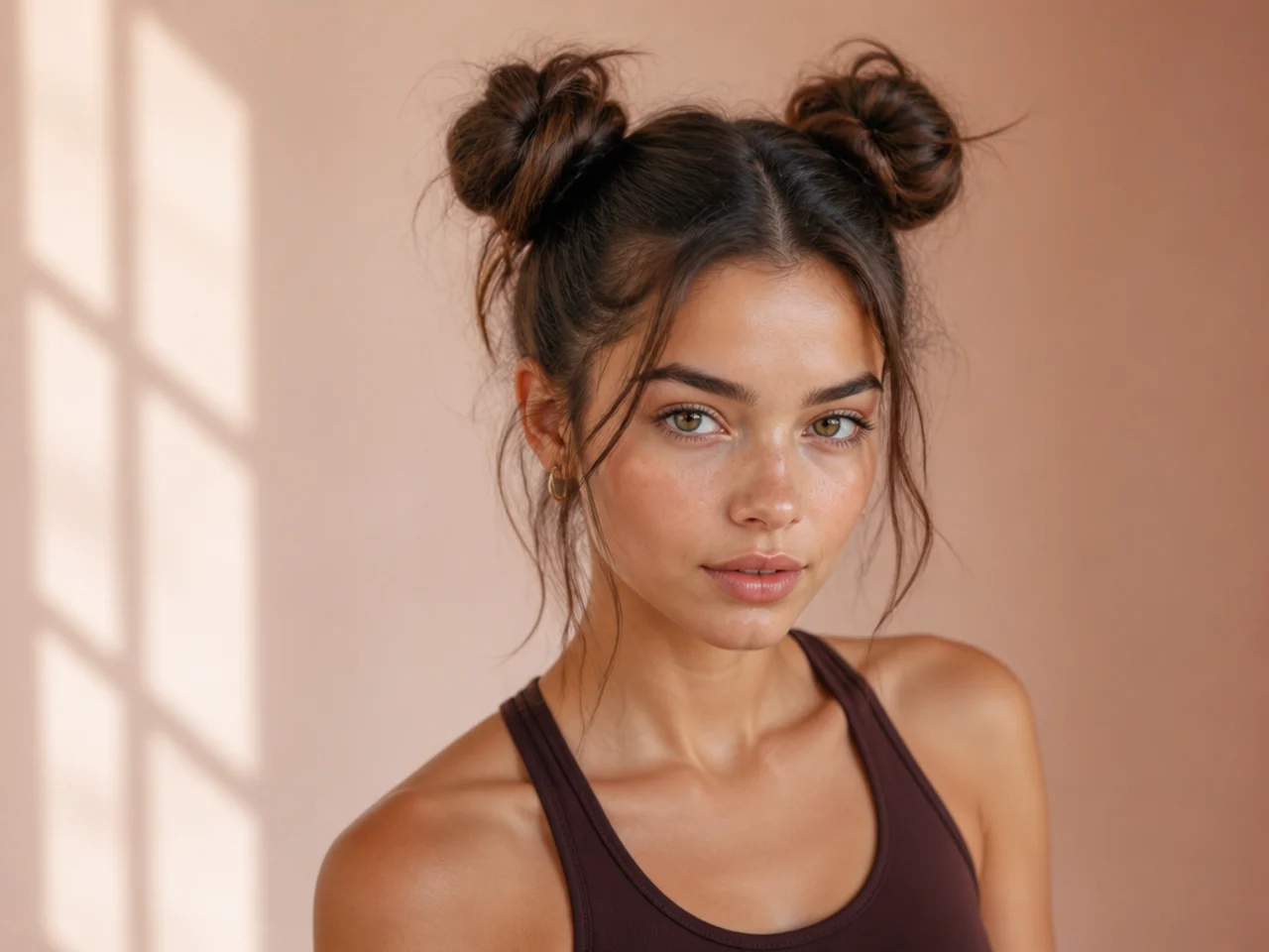 Two high space buns
