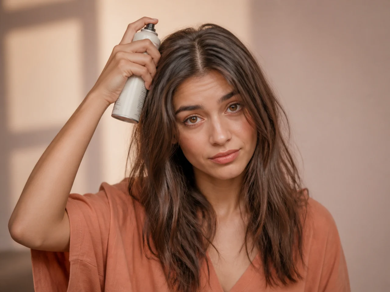 Dry shampoo applied too late in the morning