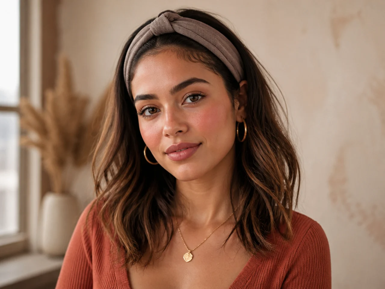 A headband covering the root area
