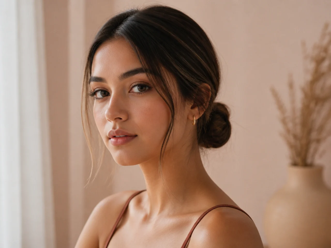 A low bun with a wrapped base