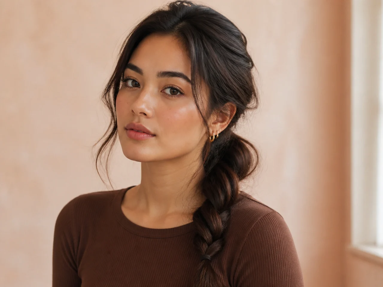 A rope-twisted ponytail