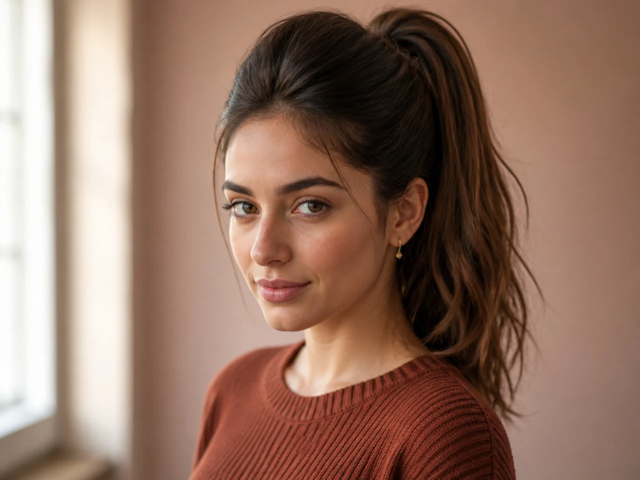 A high ponytail with a backcombed crown