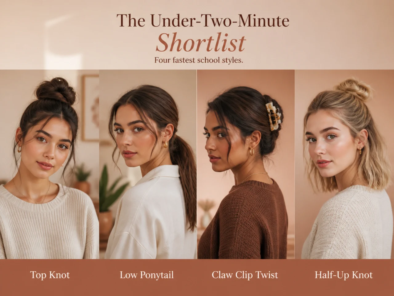 The four fastest school styles shown together