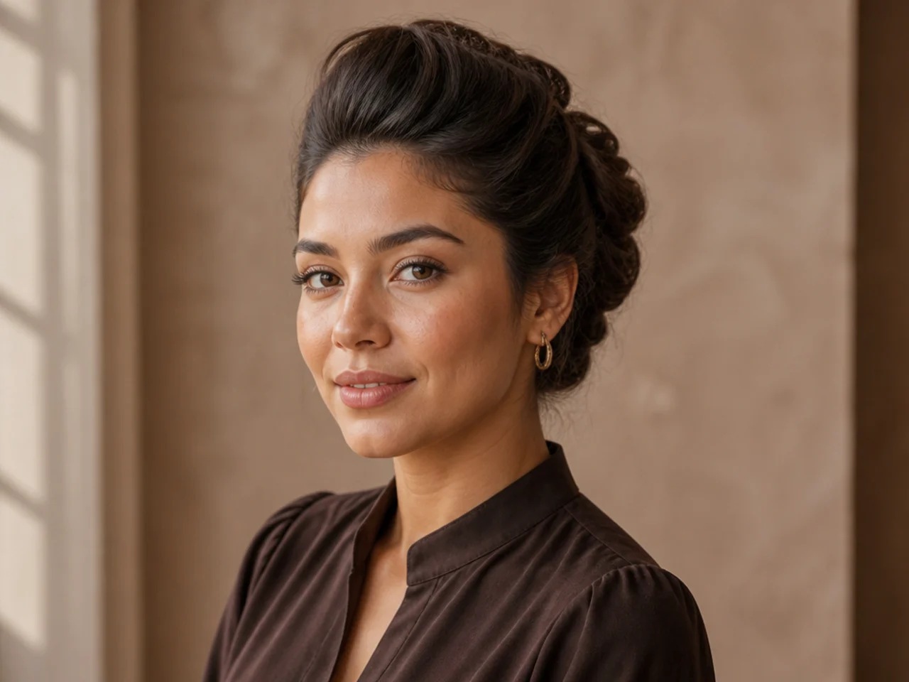 A rolled updo