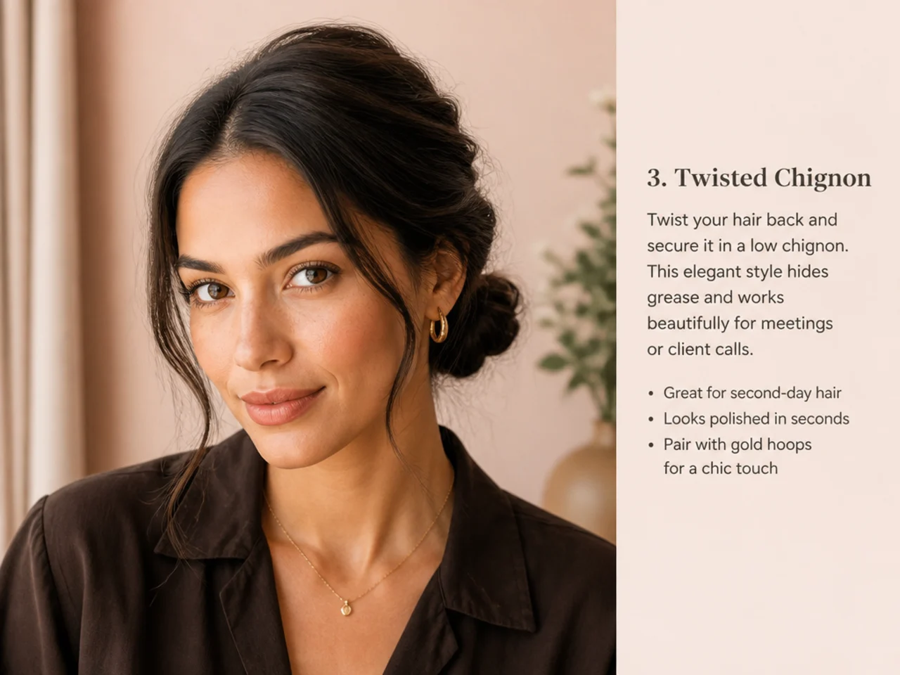 A twisted low chignon