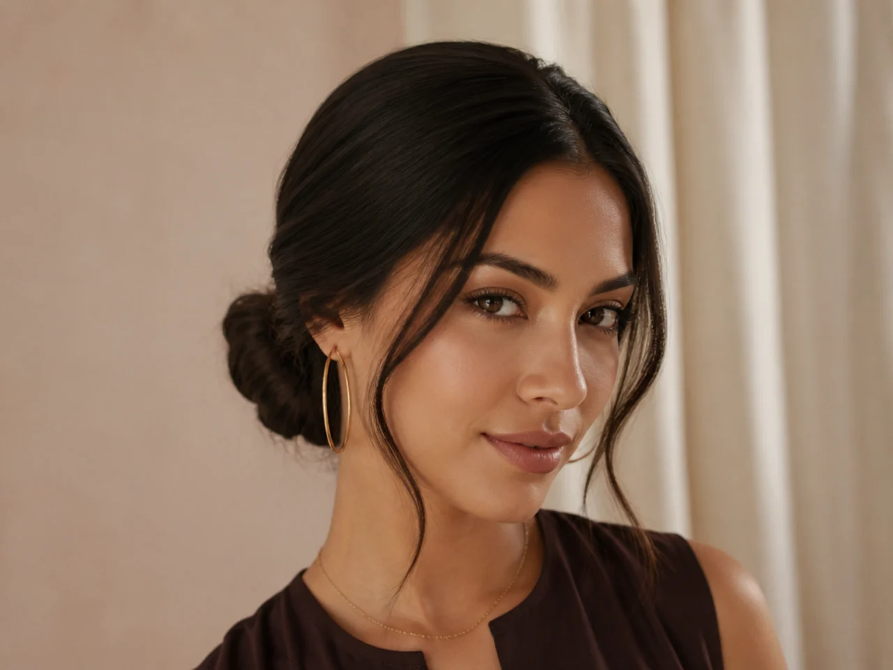 A low twisted chignon