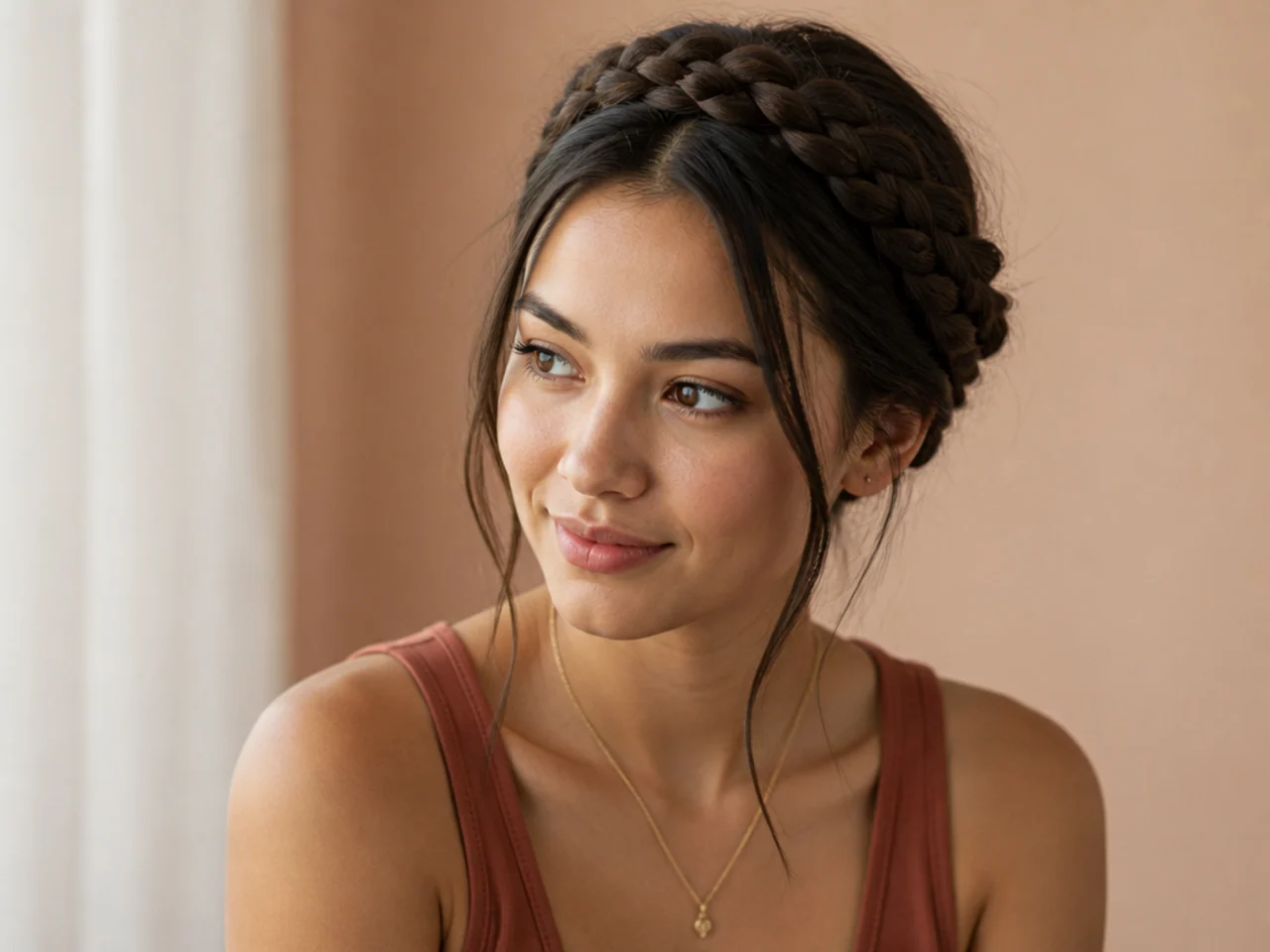 A braid wrapped around the crown