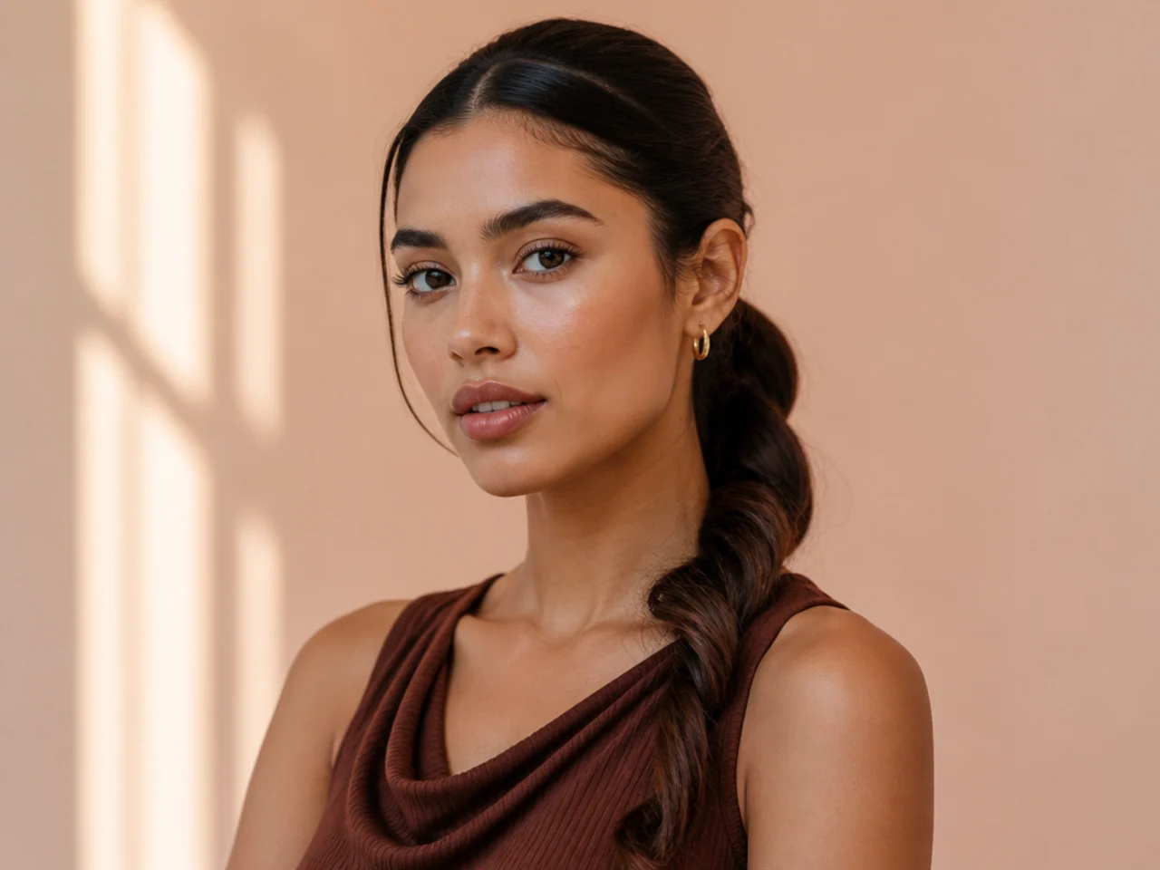 A rope-twisted ponytail
