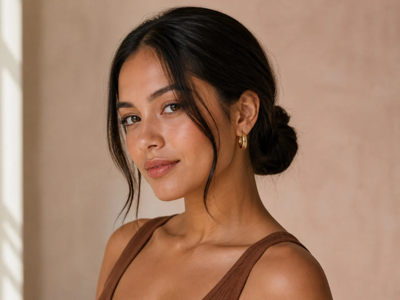 A low bun with a wrapped base