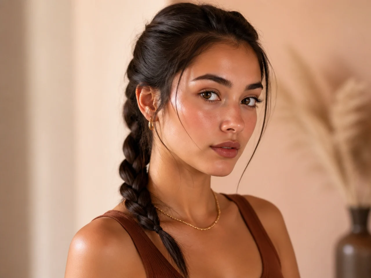 A braided ponytail