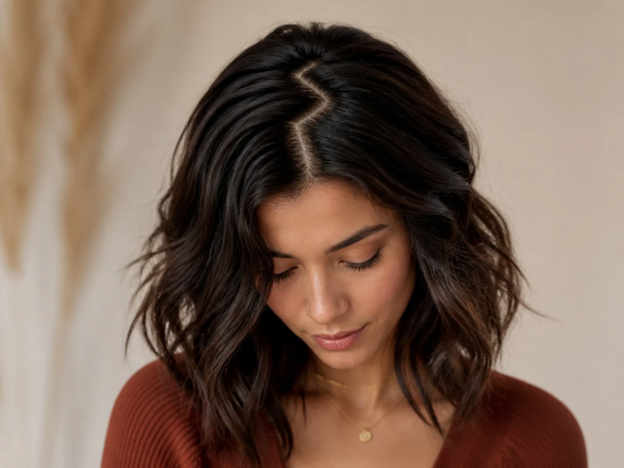 A zigzag parting