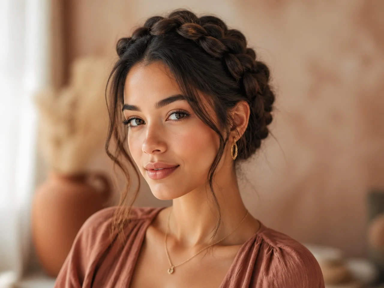 A twisted halo updo