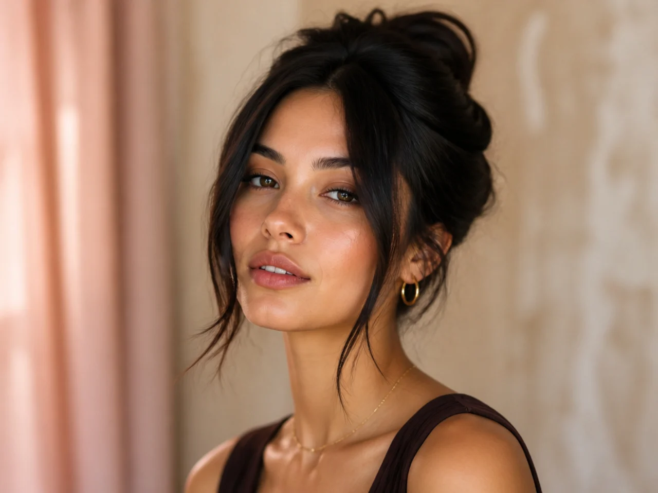 An updo with face-framing pieces released