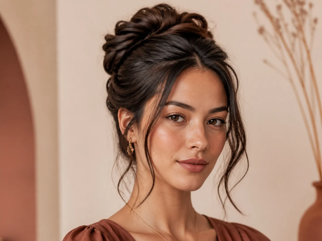 A rope twist coiled into an updo