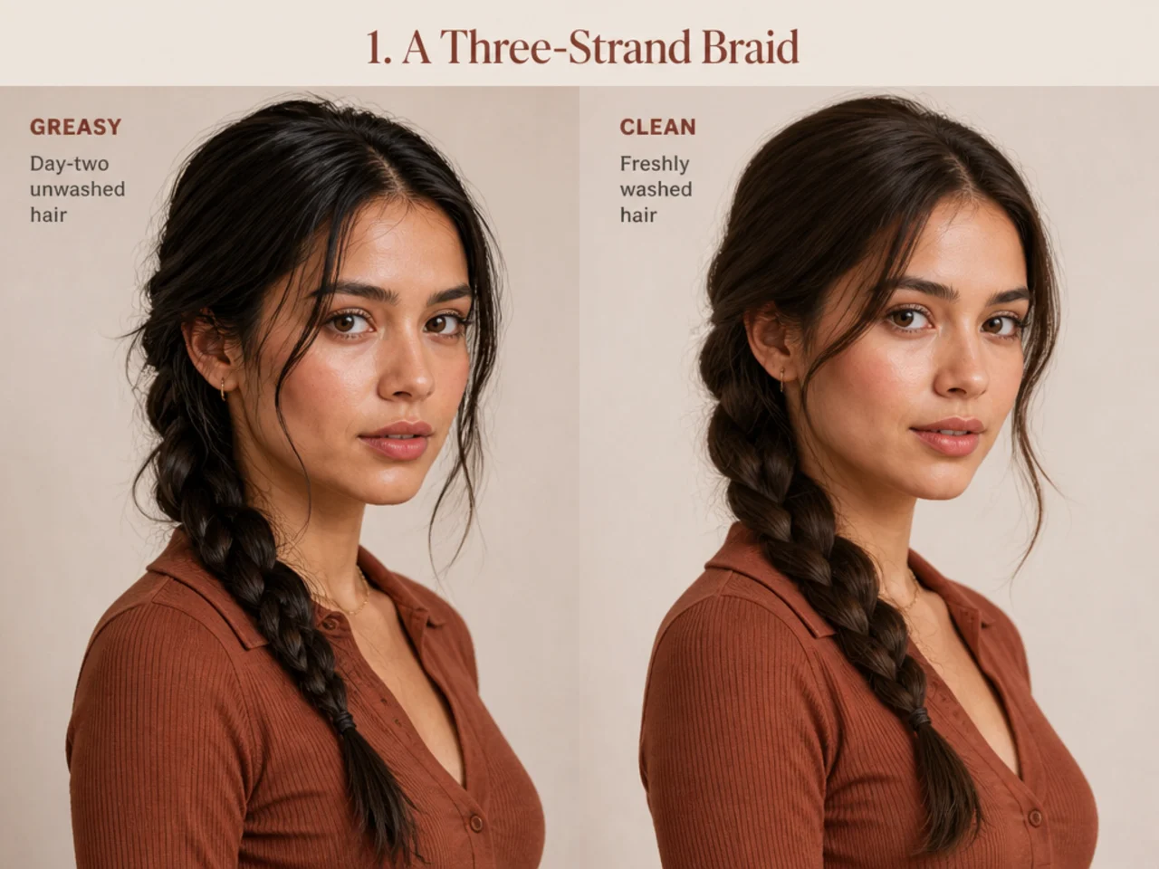 15 Greasy vs Clean Hair Styles Compared