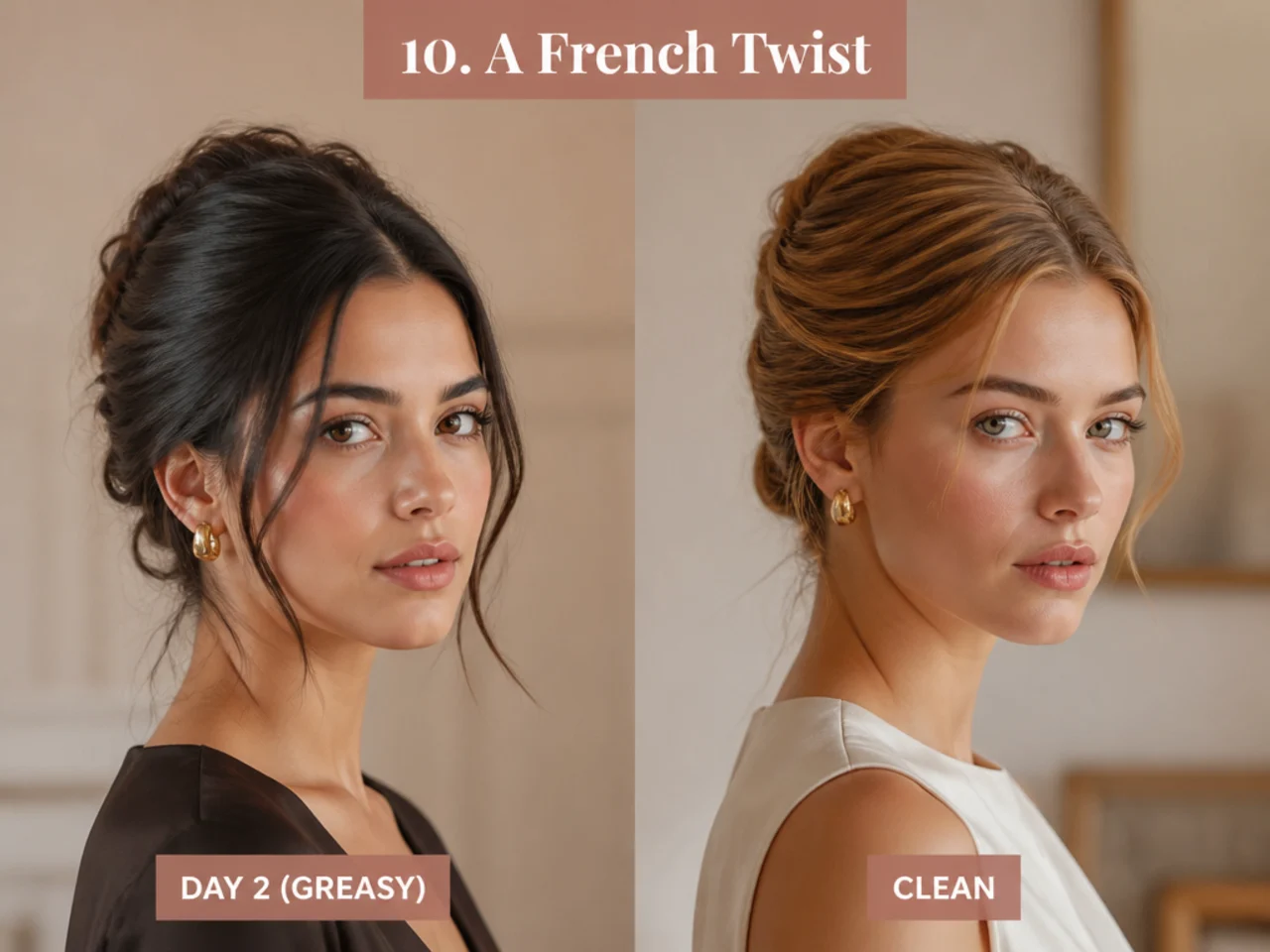 A French twist compared on both