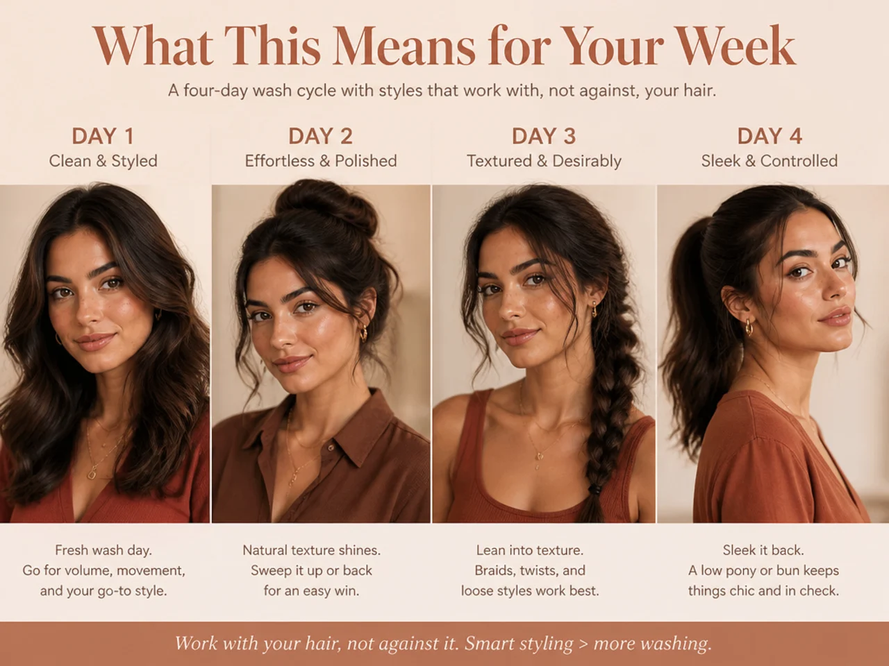 A four-day wash cycle with matched styles