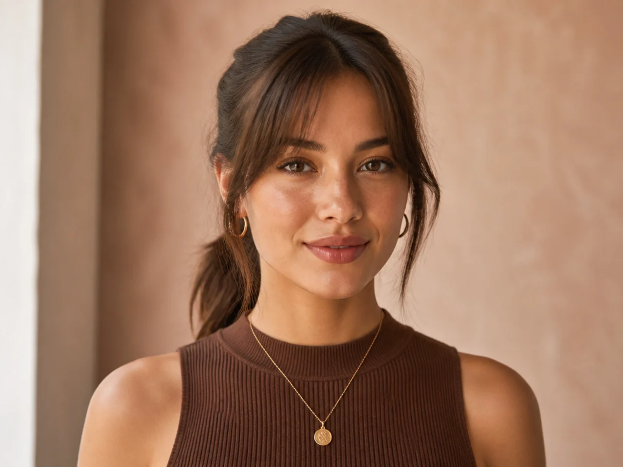 Grown fringe pieces left out beside a ponytail