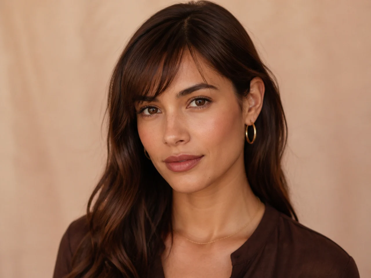 A growing fringe tucked behind one ear