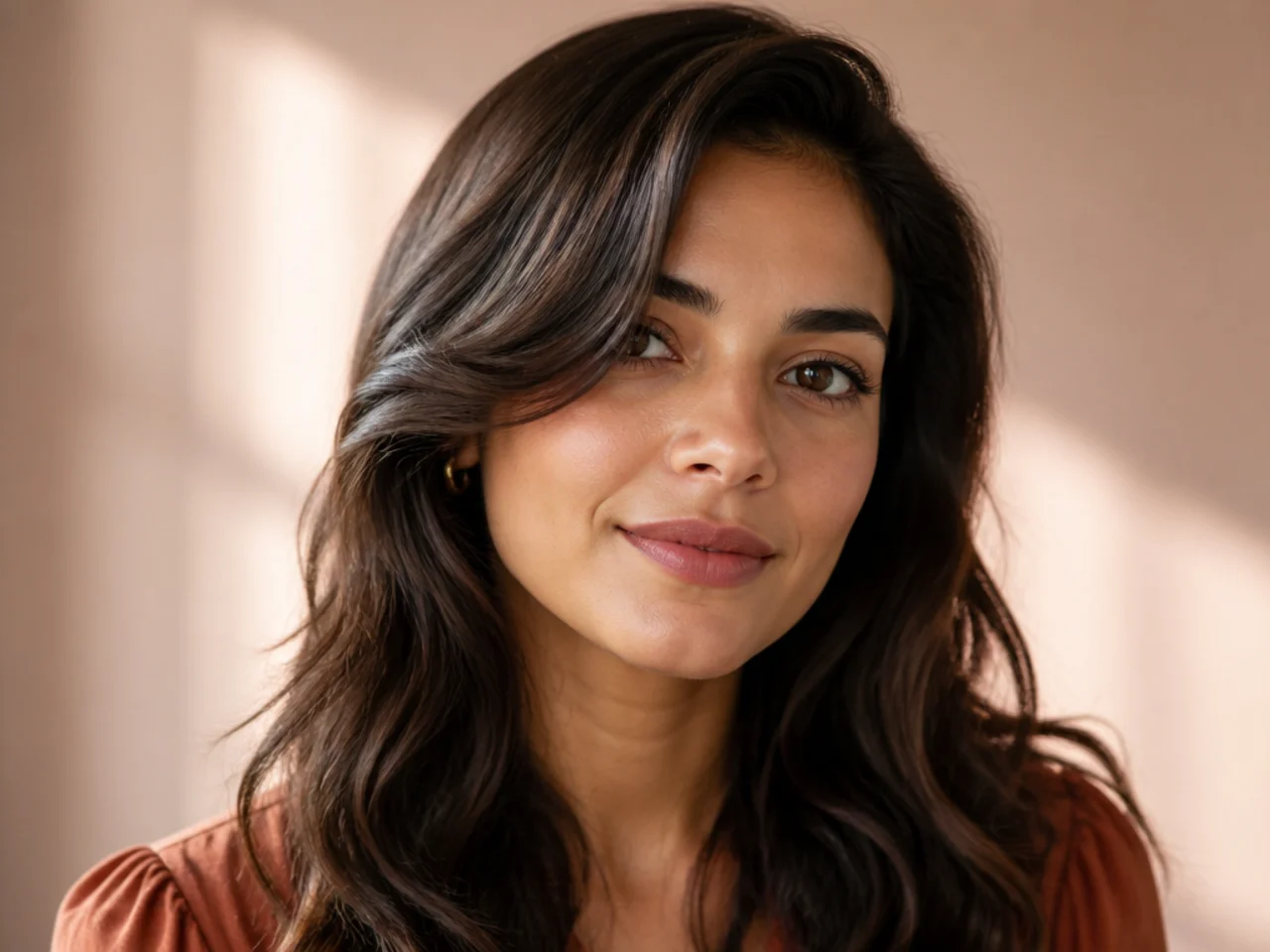 A growing-out fringe curled away from the face