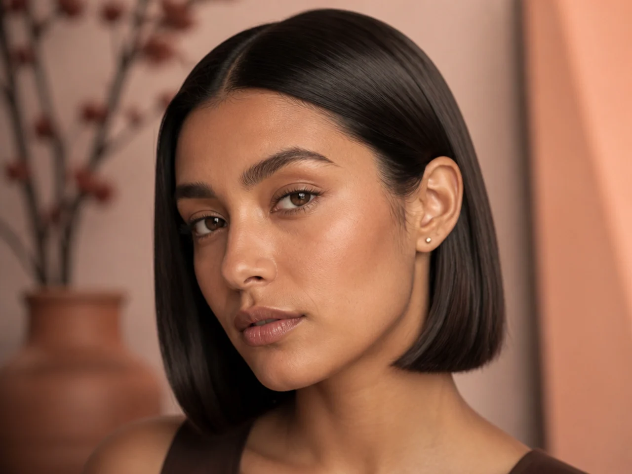 A slicked bob