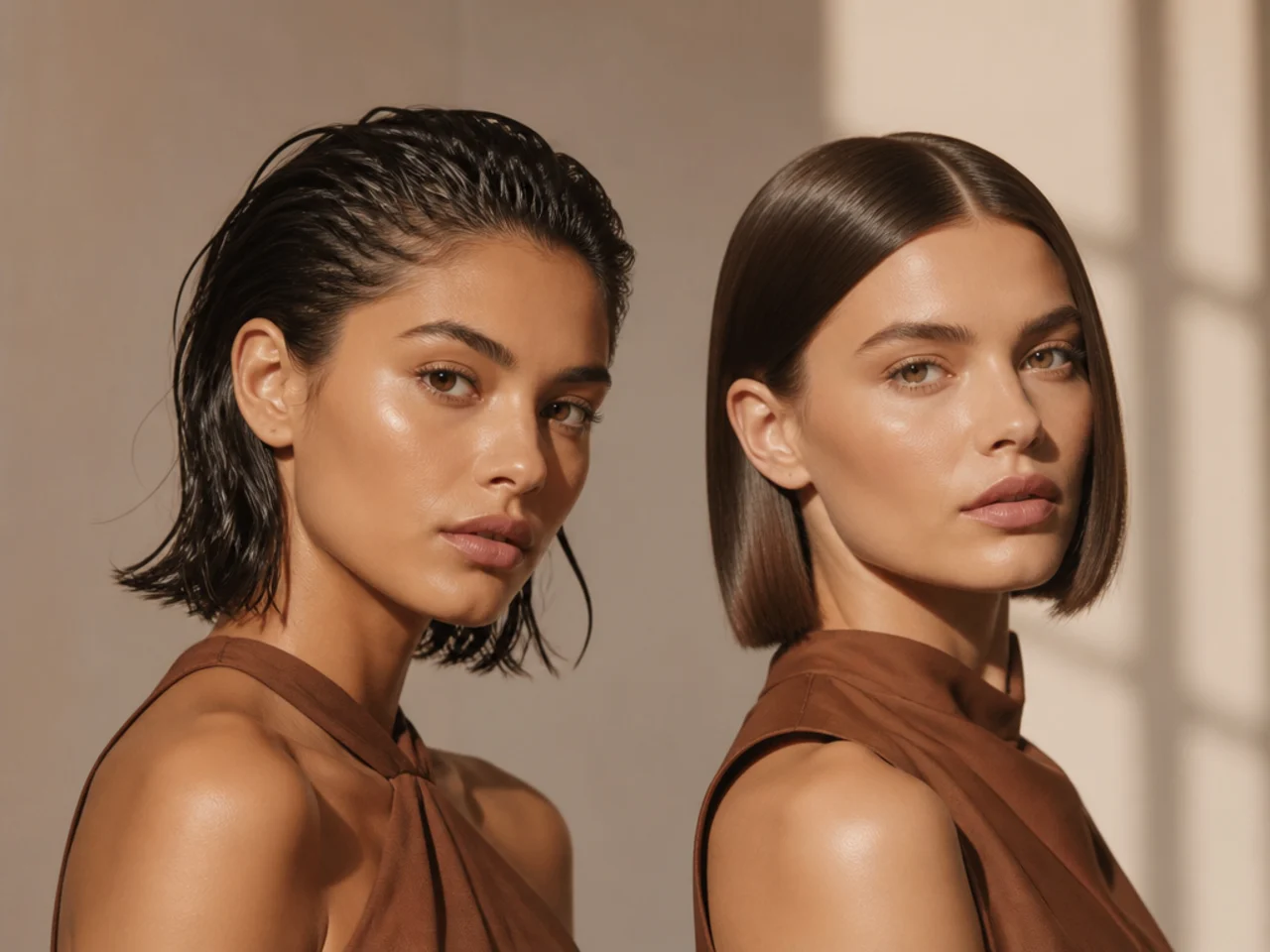 Wet-look and dry slicked finishes compared