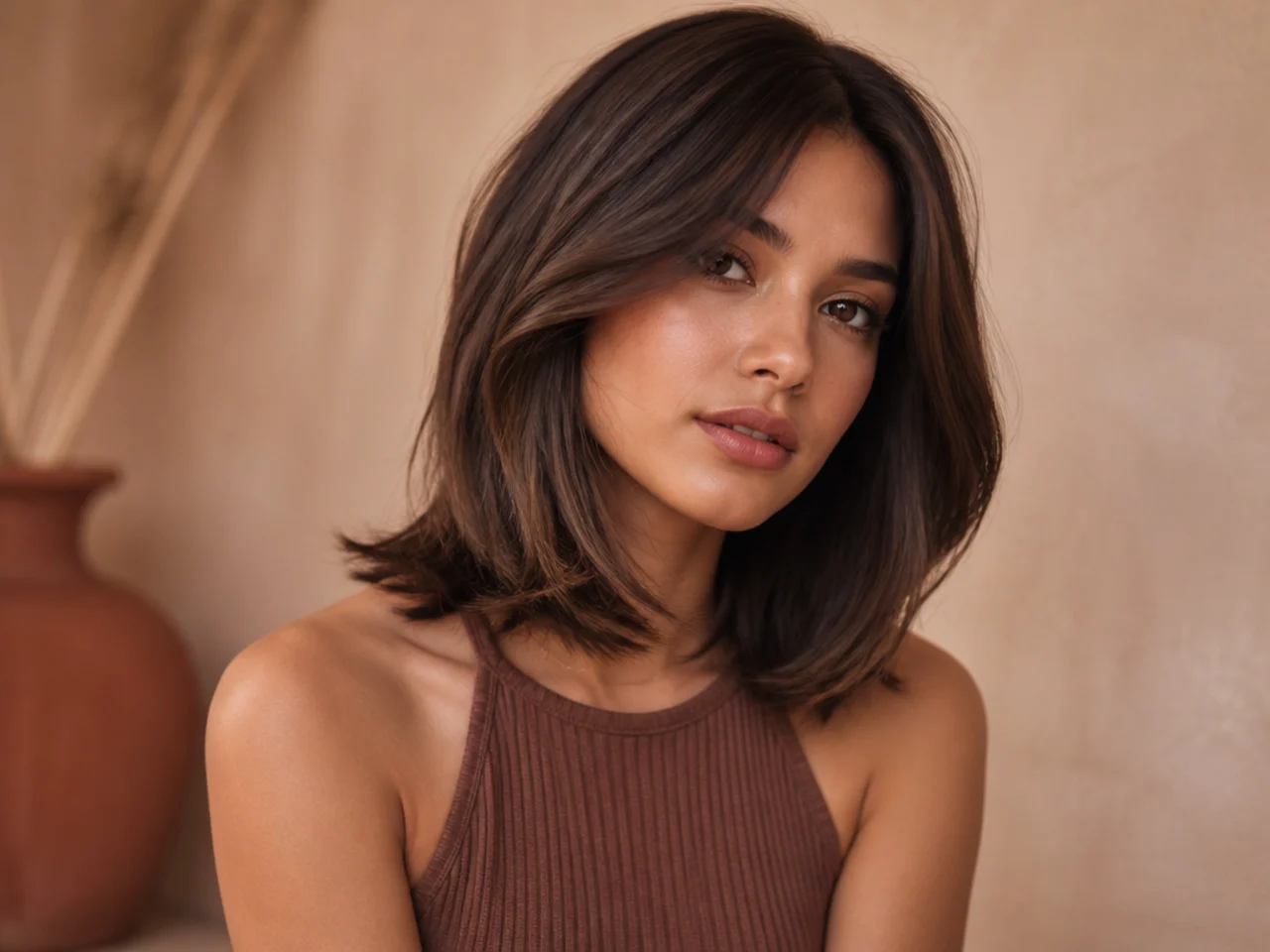 Brunette colour on fine hair