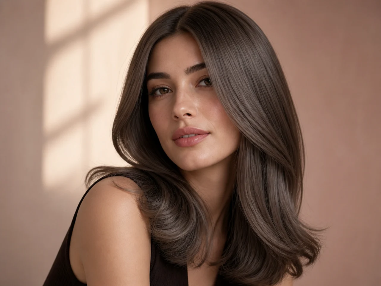 Cool ash brown hair