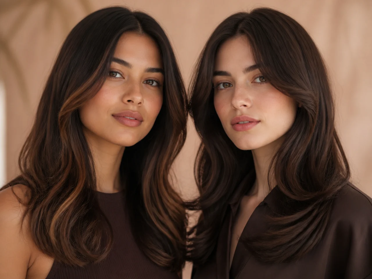 Warm and cool brunette tones compared
