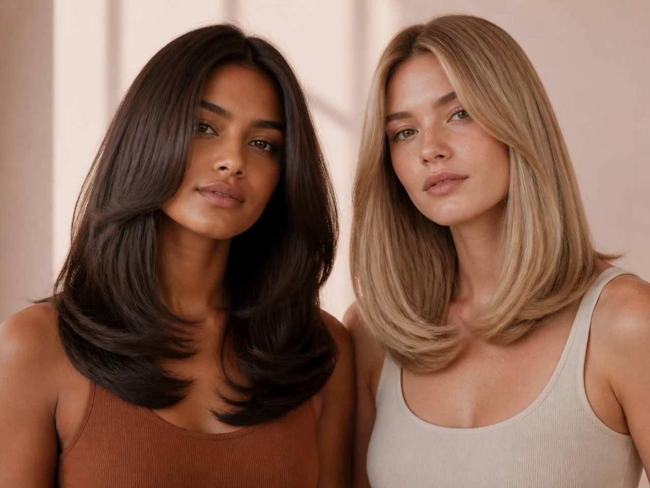 Dark and blonde hair compared for evenness