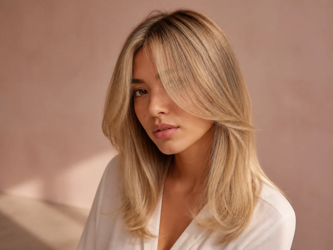 Blonde colour on fine hair