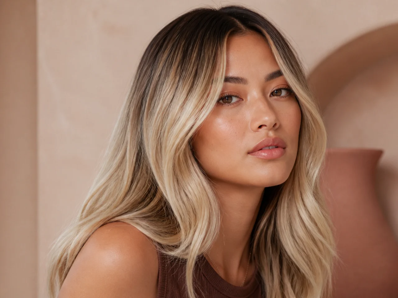 Blonde hair with a deeper root
