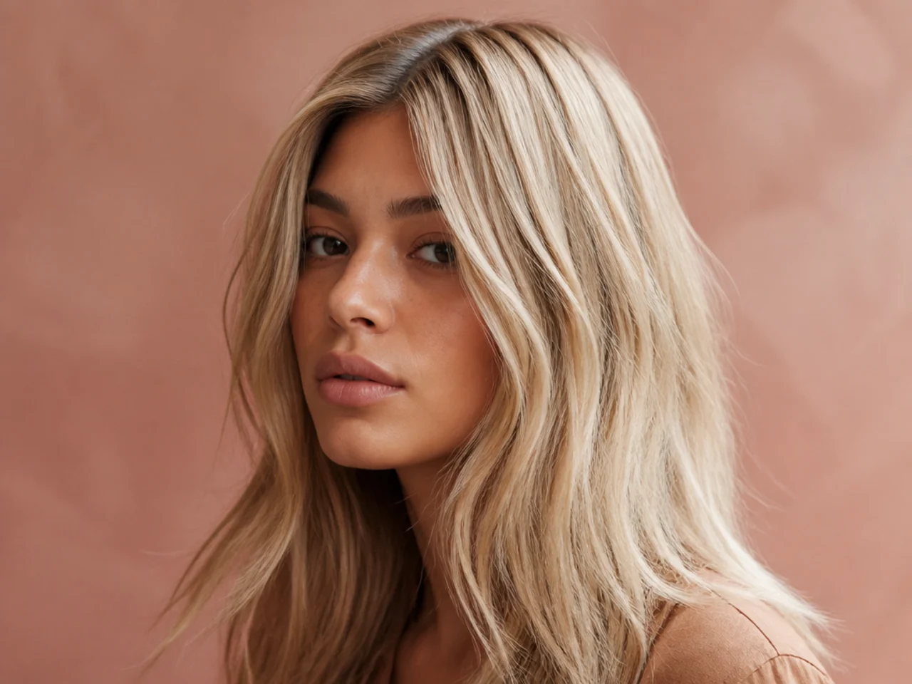 Over-processed blonde hair showing damage