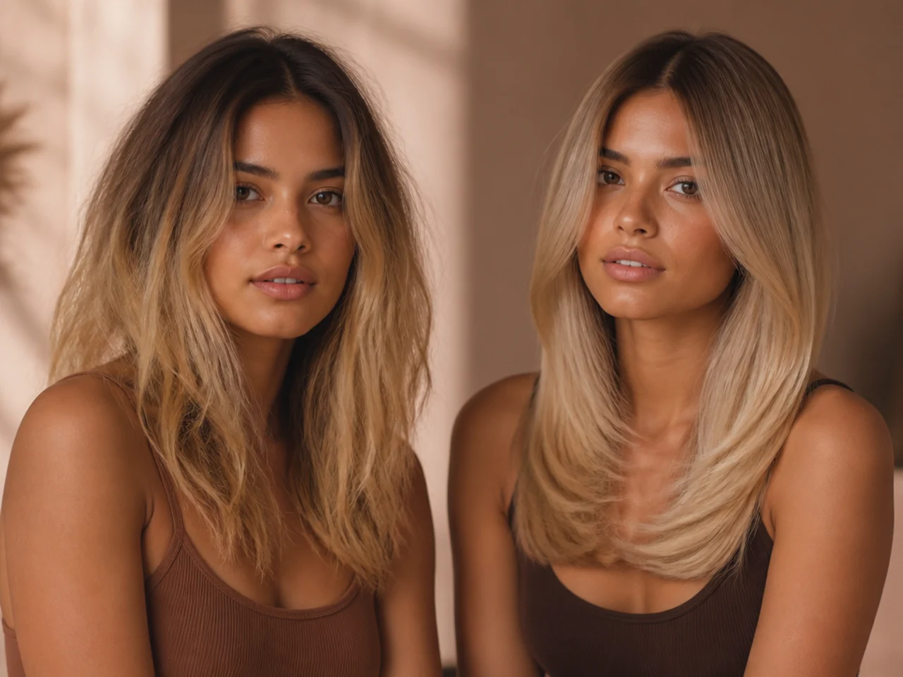 Toned and untoned lifted hair compared