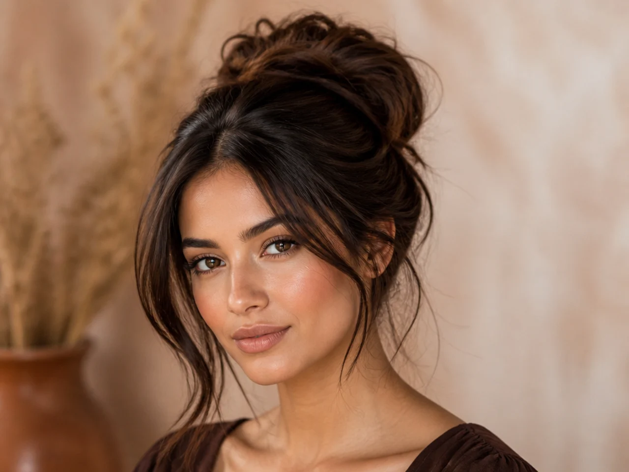 A large loose bun