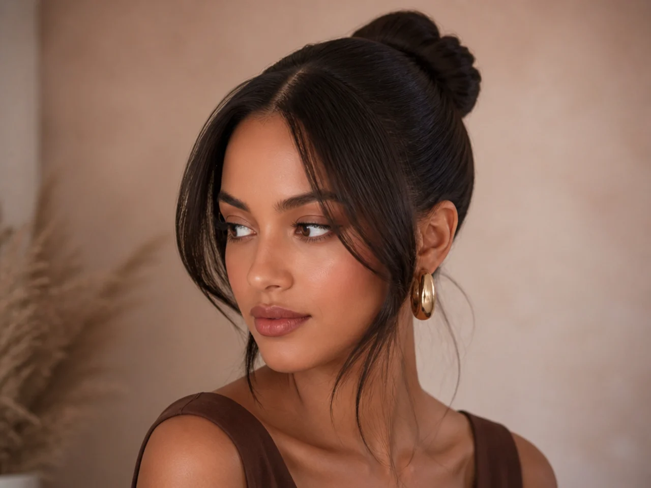 A bun with the band hidden by wrapped hair