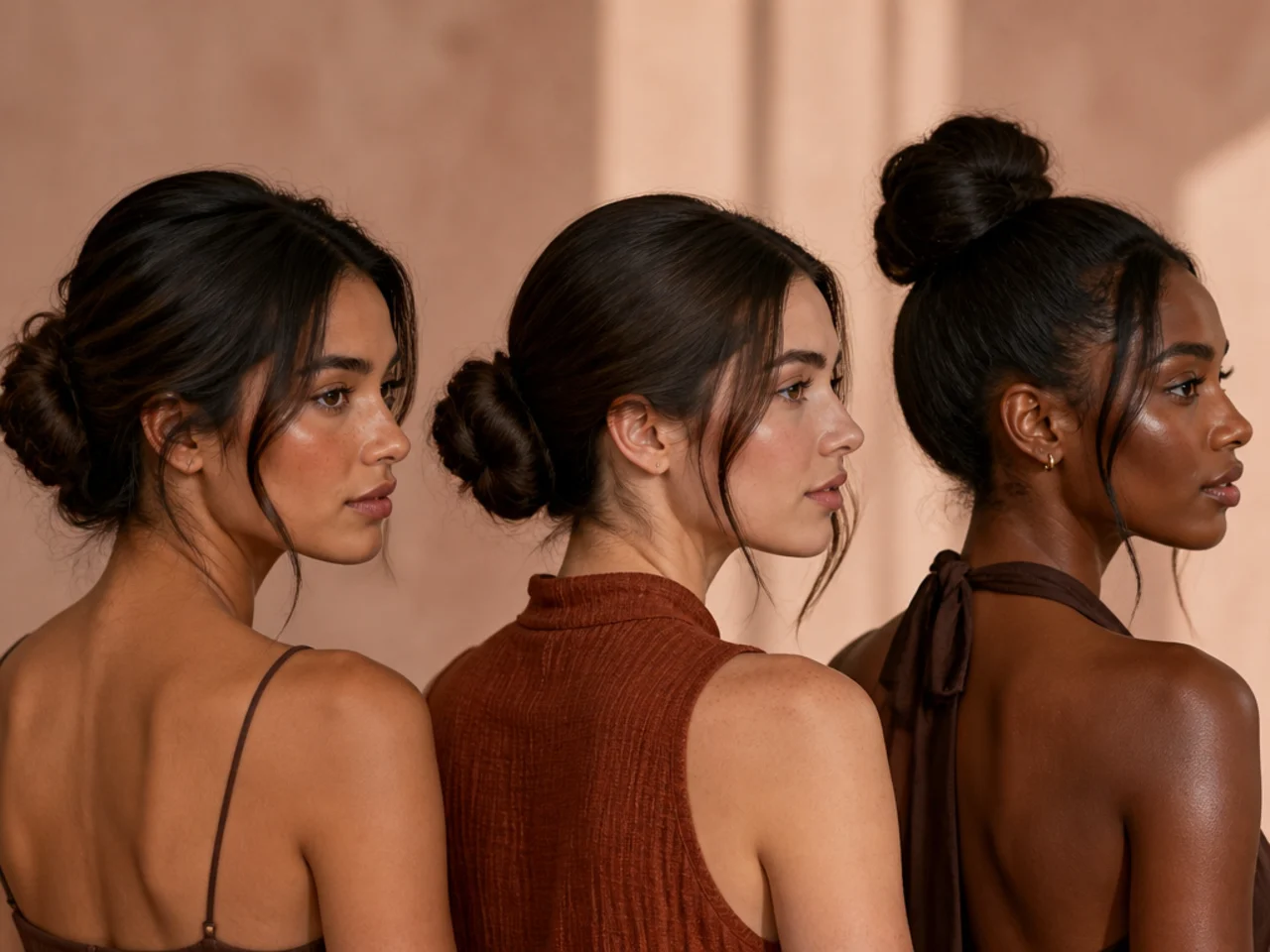 Buns photographed from behind for comparison