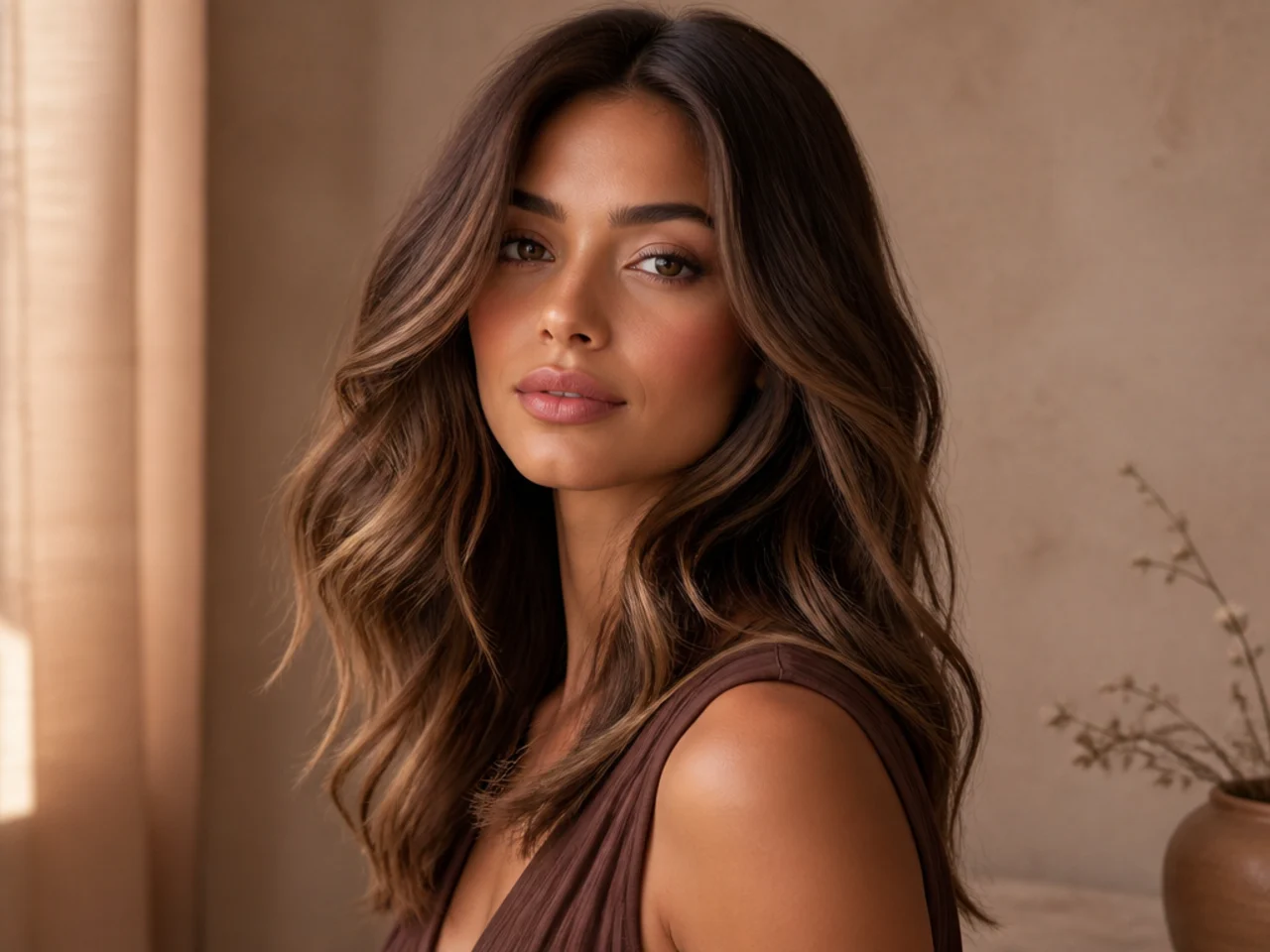 Balayage brunette hair