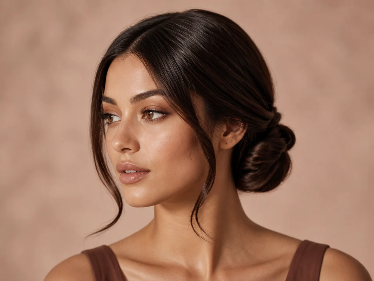 A low twisted chignon