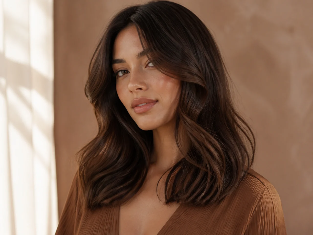 Hair with a soft bend through the mid-length