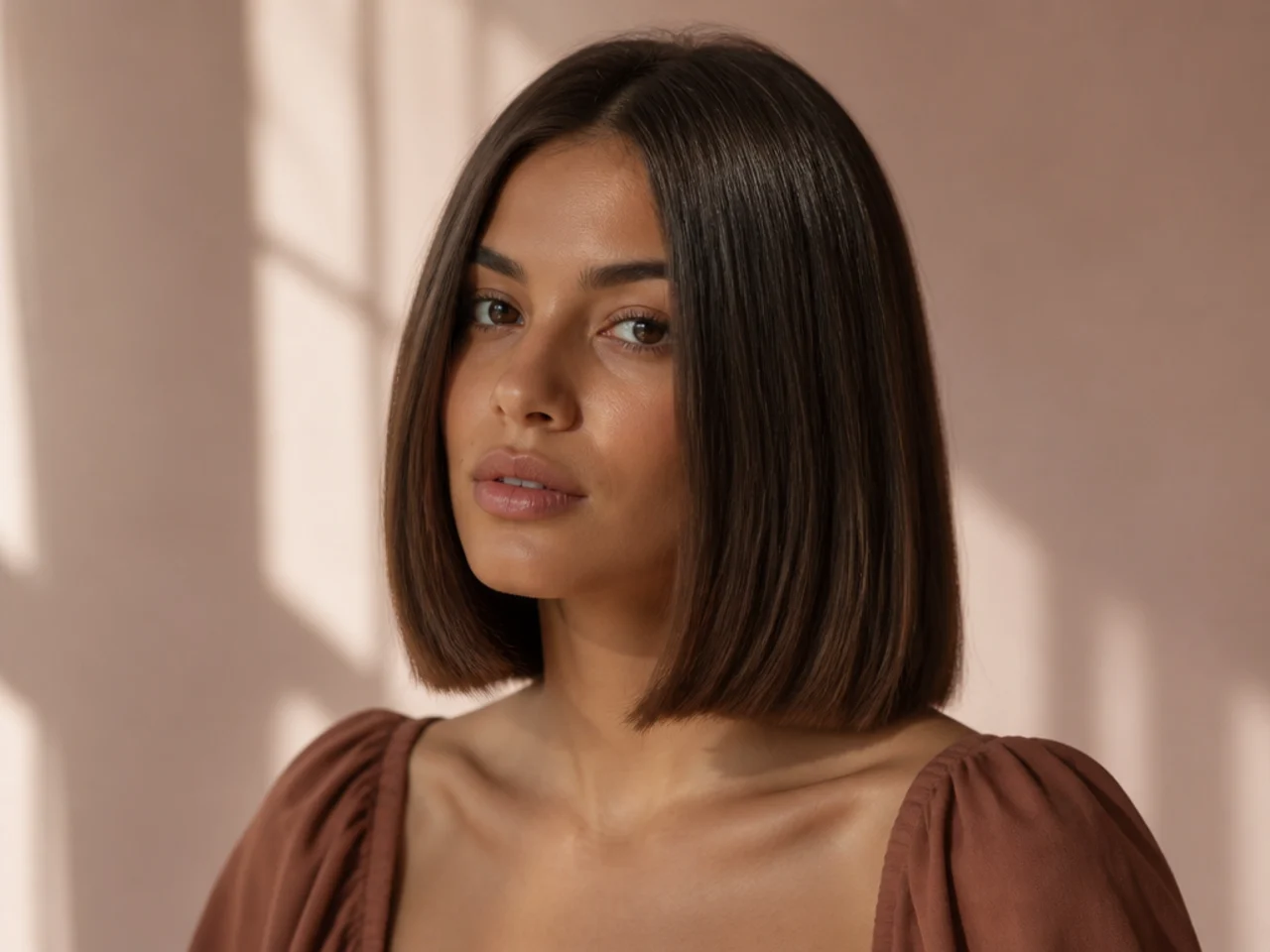 A shoulder-length blunt cut