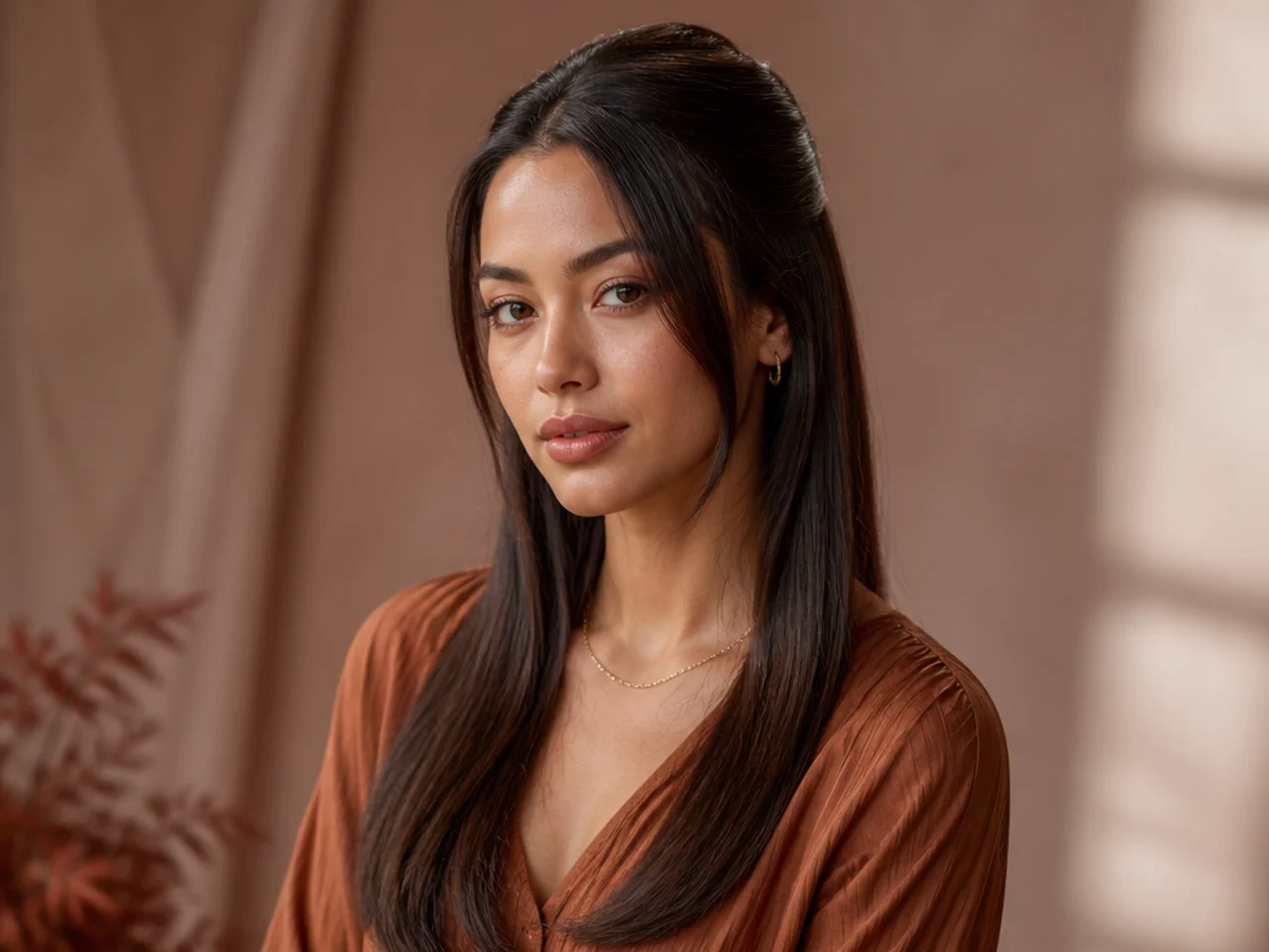 A half up with straightened length