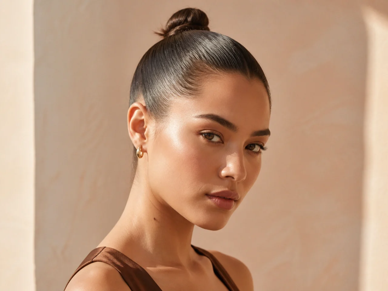 A small slicked top knot