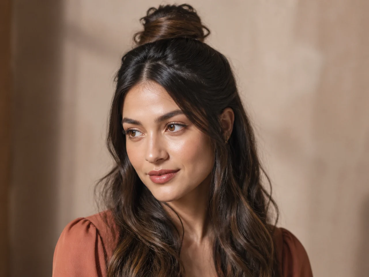 A half up bun