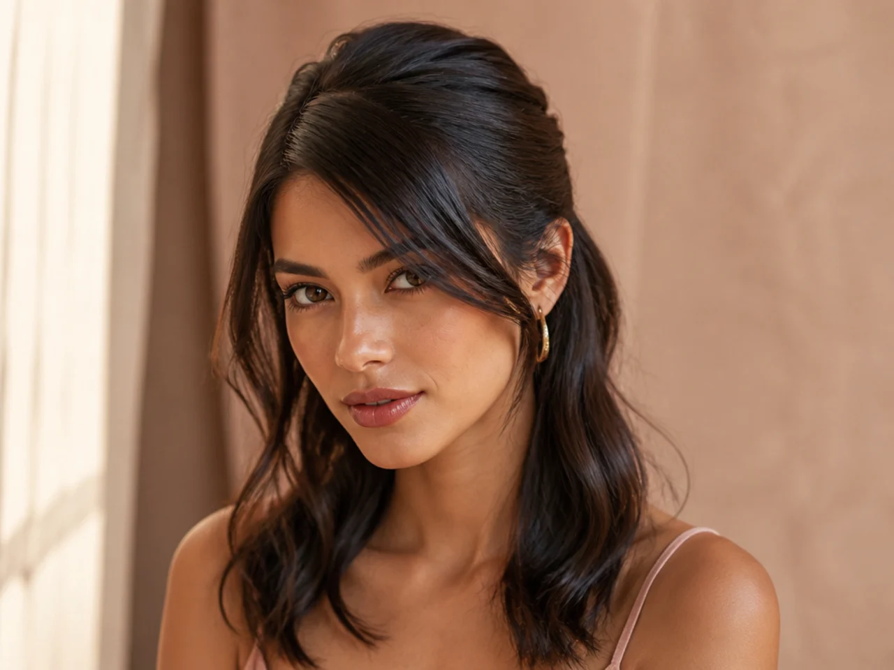 A half up with a deep side part