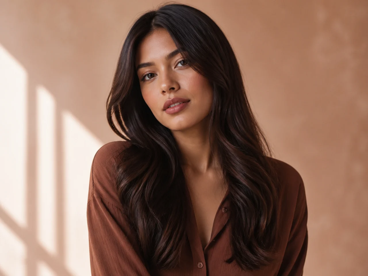 Long hair with a soft bend through the mid-length